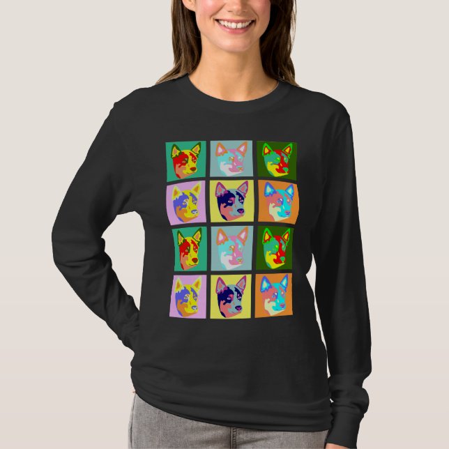 Pop Art Australian Cattle Dog T-Shirt (Front)