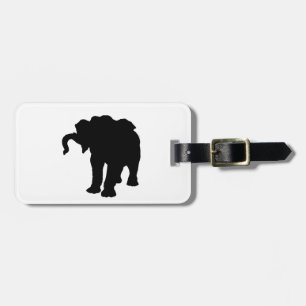 Pop Art Baby Elephant Silhouette Luggage Tag