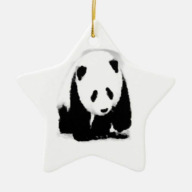 Pop Art Baby Panda Ceramic Tree Decoration (Front)