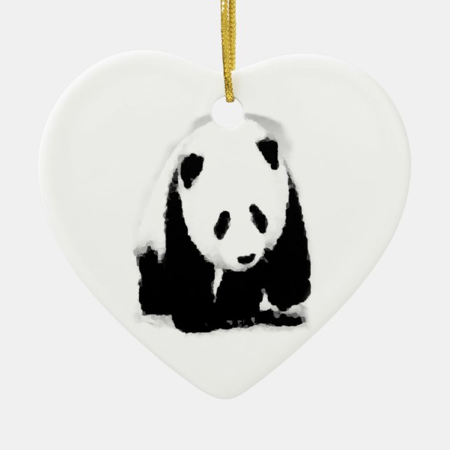 Pop Art Baby Panda Ceramic Tree Decoration (Front)