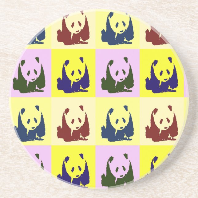 Pop Art Baby Pandas Coaster (Front)