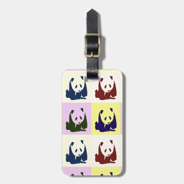 Pop Art Baby Pandas Luggage Tag (Front Vertical)