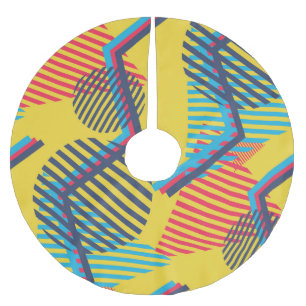 Pop art background, abstract geometric texture. brushed polyester tree skirt