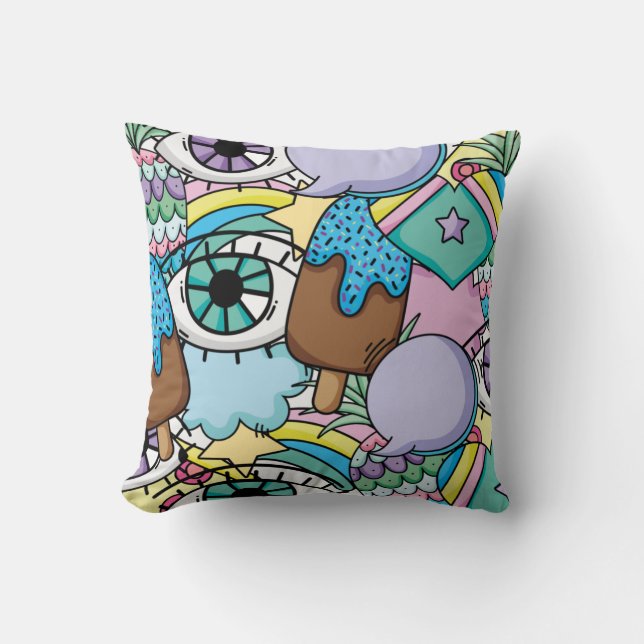Pop Art Background Cartoon Cushion (Front)