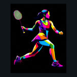 Pop Art Badminton Player Shuttle Women Badmintoner Poster<br><div class="desc">Pop Art Badminton Player Shuttle Women Badmintoner</div>