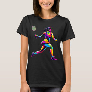 Pop Art Badminton Player Shuttle Women Badmintoner T-Shirt