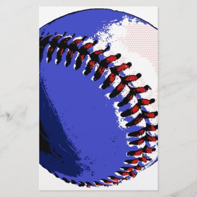 Pop Art Baseball Stationery (Front)