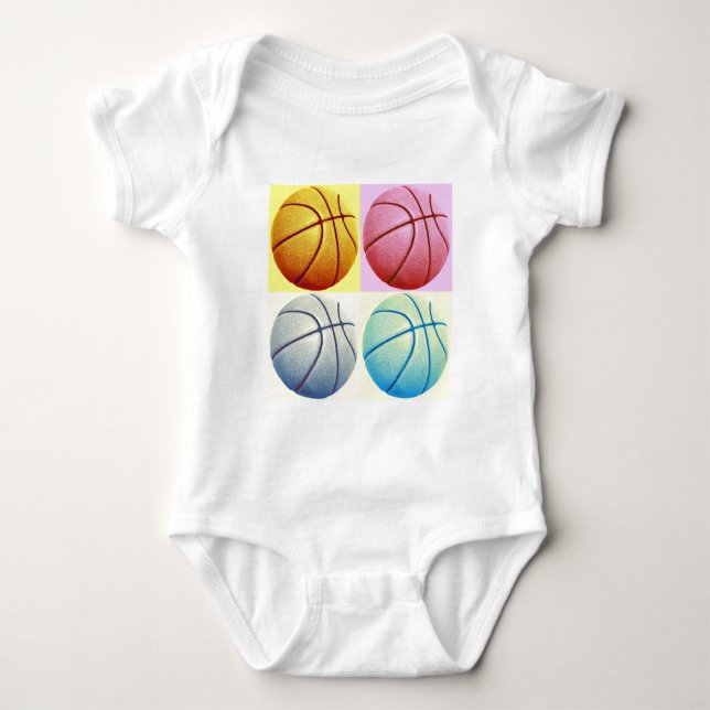 Pop Art Basketball Baby Bodysuit (Front)