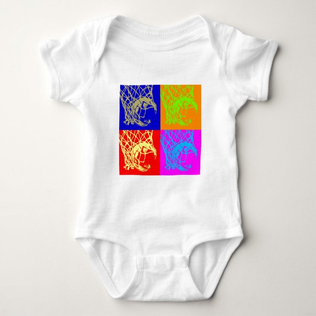 Pop Art Basketball Baby Bodysuit (Front)