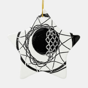 Pop Art Basketball Ceramic Tree Decoration