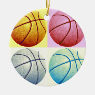 Pop Art Basketball Ceramic Tree Decoration