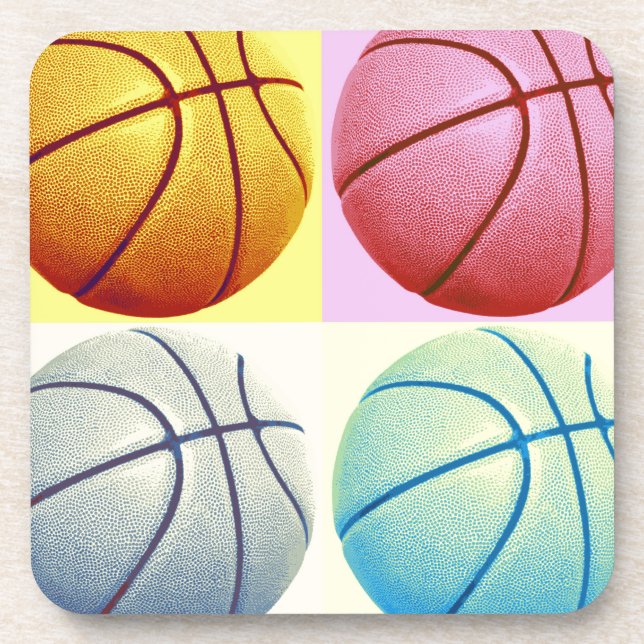 Pop Art Basketball Coaster (Front)