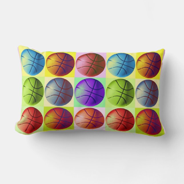 Pop Art Basketball Lumbar Cushion (Front)