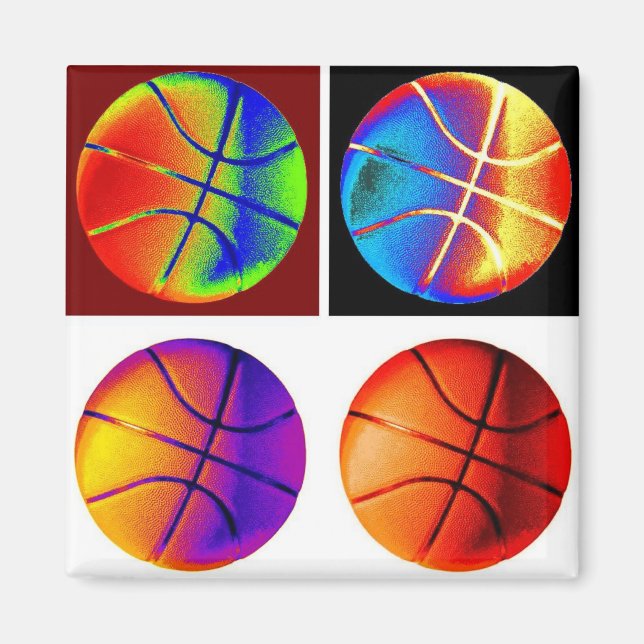 Pop Art Basketball Magnet (Front)