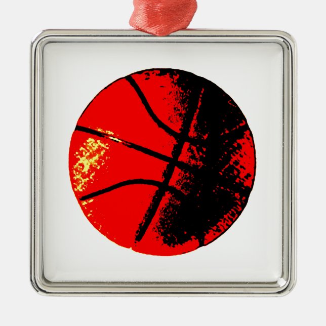 Pop Art Basketball Metal Tree Decoration (Front)