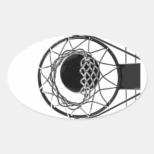 Pop Art Basketball Oval Sticker