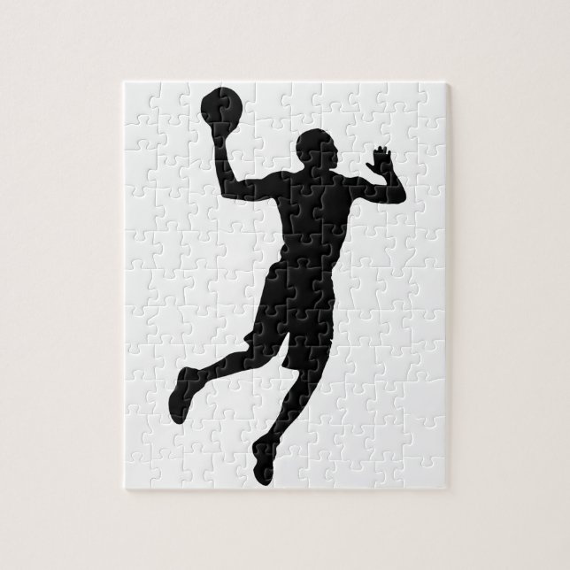 Pop Art Basketball Player Silhouette Jigsaw Puzzle (Vertical)