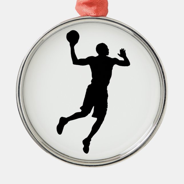 Pop Art Basketball Player Silhouette Metal Tree Decoration (Front)