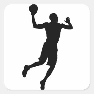 Pop Art Basketball Player Silhouette Square Sticker