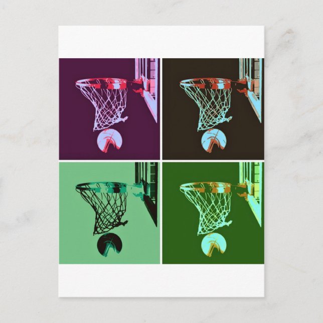Pop Art Basketball Postcard (Front)