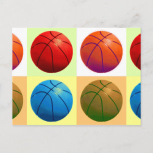 Pop Art Basketball Postcard