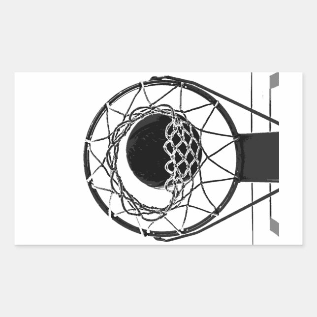 Pop Art Basketball Rectangular Sticker (Front)