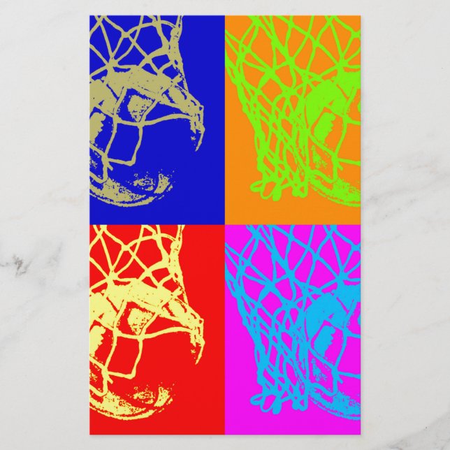 Pop Art Basketball Stationery (Front)