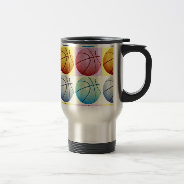 Pop Art Basketball Travel Mug (Right)