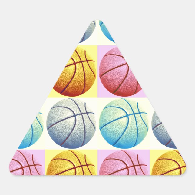 Pop Art Basketball Triangle Sticker (Front)