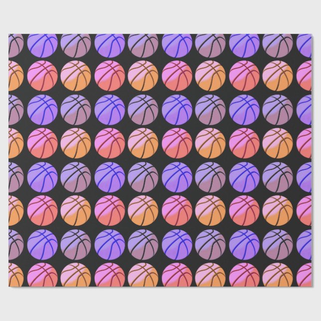 Pop Art Basketball Wrapping Paper (Flat)
