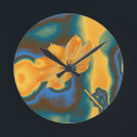 Pop Art Beautiful Yellow Cosmos Flower Round Clock<br><div class="desc">Pop Art Beautiful Yellow Cosmos Flower</div>