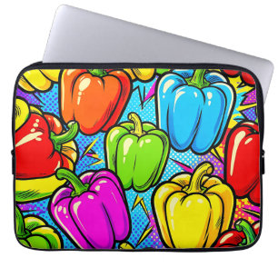 Pop Art Bell Peppers Pattern Laptop Sleeve