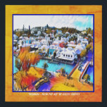 Pop Art Bermuda  Faux Canvas Print<br><div class="desc">Bermuda - Pop Art 4544 

A beautiful landscape photo of downtown St. George Bermuda is transformed into a colourful Pop Art fine art canvas. 

By https://www.zazzle.com/store/celestesheffey</div>