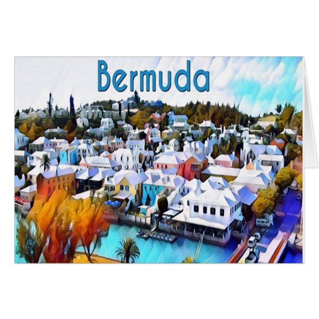 Pop Art Bermuda greeting card (Front Horizontal)