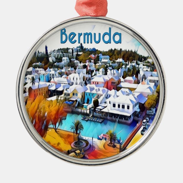 Pop Art Bermuda Metal Tree Decoration (Front)
