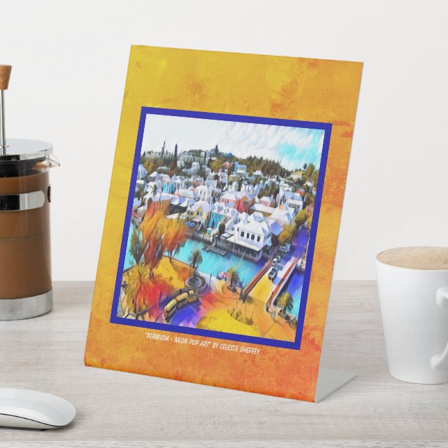 Pop Art Bermuda  Pedestal Sign (In SItu)