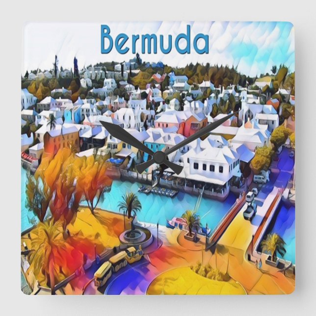 Pop Art Bermuda wall clock (Front)