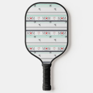 Pop Art BEST MOM Stripe – Bold Retro Love (1) Pickleball Paddle