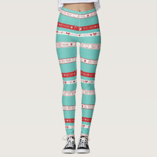 Pop Art BEST MOM Stripe – Bold Retro Love (2) Leggings