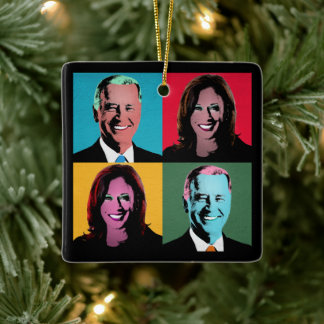 Pop Art Biden Harris Ceramic Ornament