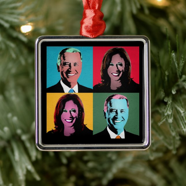 Pop Art Biden Harris Ceramic Ornament (Tree)