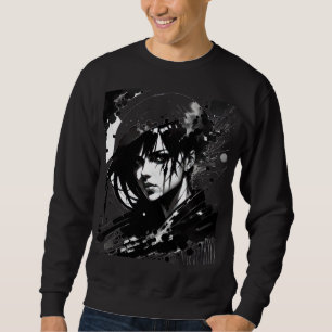Pop Art Black Line Art of A Woman Sweatshirt