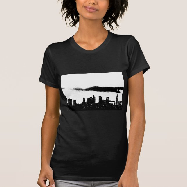 Pop Art Black White NYC New York City T-Shirt (Front)