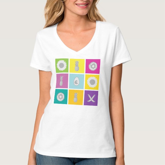 Pop Art Botanical & Fruit Women’s T-Shirt (Front)