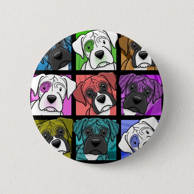 Pop Art Boxer 6 Cm Round Badge (Front)
