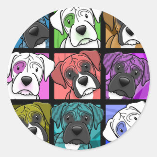 Pop Art Boxer Classic Round Sticker