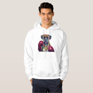 Pop Art Boxer Dog Boxing front and back print Hoodie