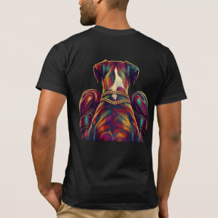 Pop Art Boxer Dog Boxing front and back print T-Shirt