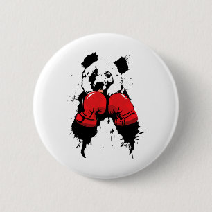 Pop Art Boxing Panda Bear Boxer 6 Cm Round Badge