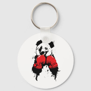 Pop Art Boxing Panda Bear Boxer Key Ring